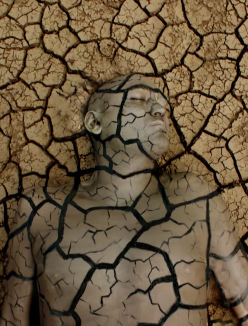 body paint artist Johannes Stötter -Stotter - cracked earth