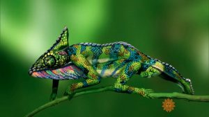 Johannes Stötter body paint artist lizard