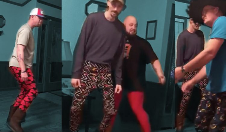 men dancing in lularoe leggings - unique fashion show