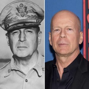 14 Photos of People Who Look Exactly Like Famous Celebrities _ Bruce Willis _ General Douglas Macarthur _ everything inspirational