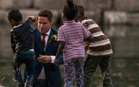 Groom Ran from Wedding Photo Shoot to Jump in Water to Save Child _ clayton brooks _ everything inspirational
